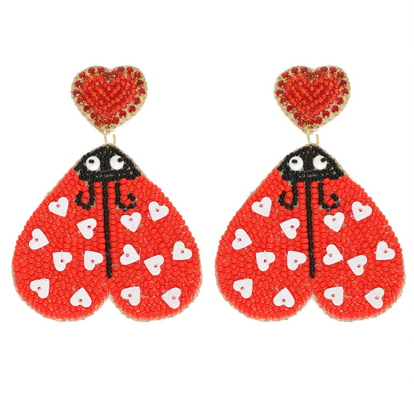 Love Bug Valentines Day Jeweled Earrings