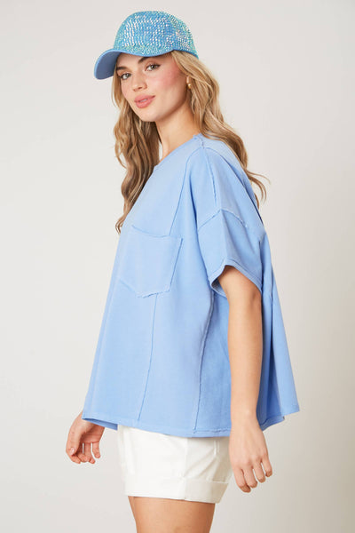 Fantastic Fawn - French Terry Loose Fit Top - Preorders: BLUE / L