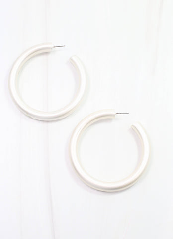 Caroline Hill - Chantell Hoop Earring Matte Silver: Default