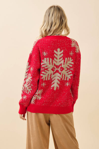 GeeGee x Lovelo - Festive Red Snowflake Sweater OT51852: Red / S