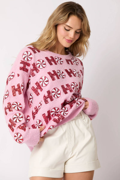 Fantastic Fawn - Pull Over Sweater with Hohoho - Preorders: LT PINK / S
