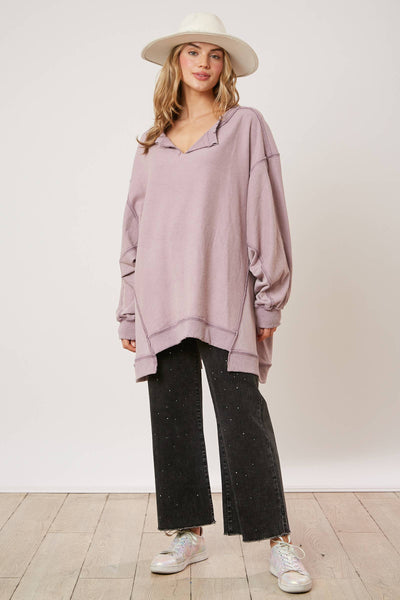 Fantastic Fawn - Dusty Lavender Loose Fit Sweatshirt