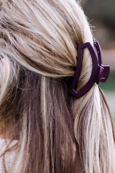 TELETIES - Open Hair Clip | Med. |  Burgundy Bliss