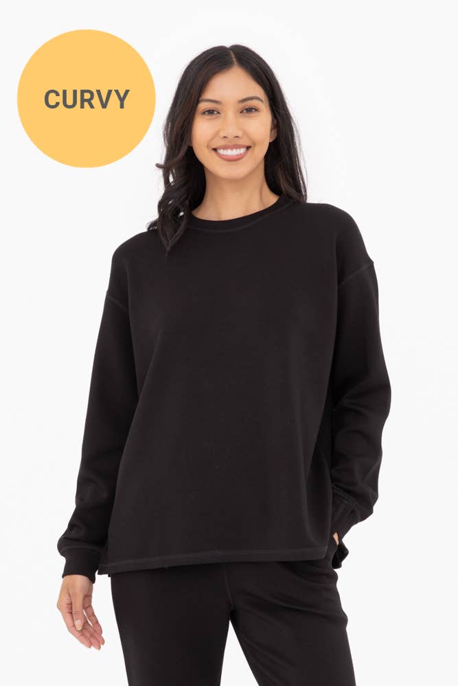 Mono B - CURVY Elevated Oversized Crew Neck: Black / 1XL:2XL:3XL (2:2:2)