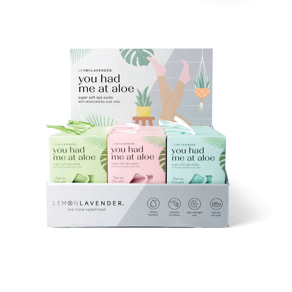 DM Merchandising - Lemon Lavender You Had Me At Aloe Super Soft Spa Socks