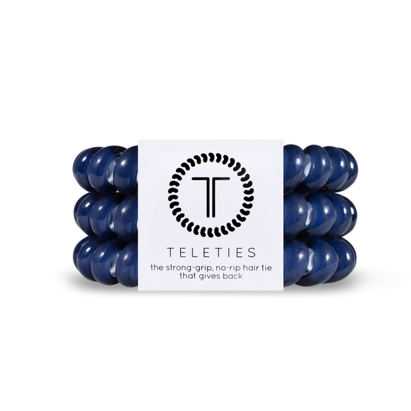 TELETIES - Spiral Hair Coils | Large | Nantucket Navy Hair Ties