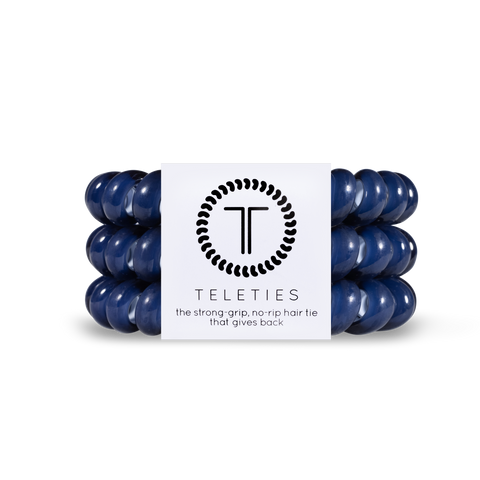 TELETIES - Spiral Hair Coils | Large | Nantucket Navy Hair Ties