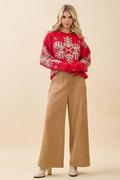 GeeGee x Lovelo - Festive Red Snowflake Sweater OT51852: Red / M