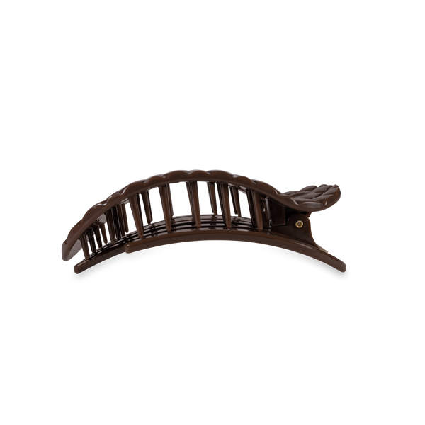 TELETIES - Flat Round Hair Clip | Medium | Truly Taupe Quilted