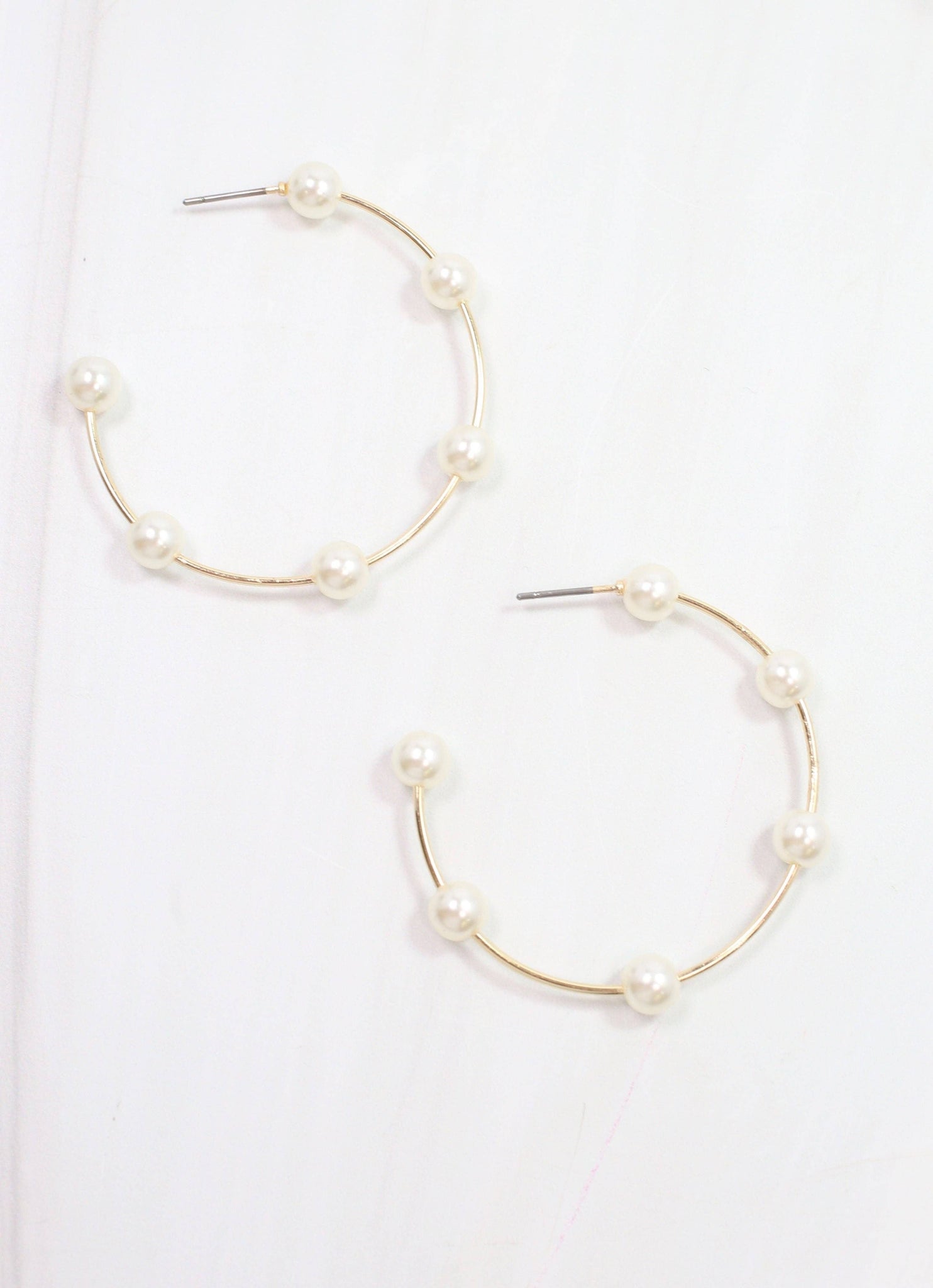 Caroline Hill - Donald Pearl Hoop Earring Gold: Default