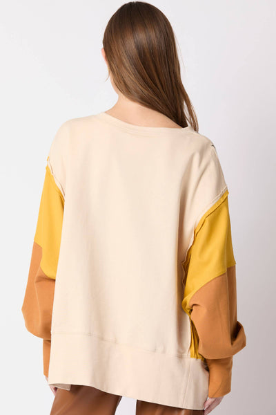 Fantastic Fawn - French Terry Color Block Pull Over