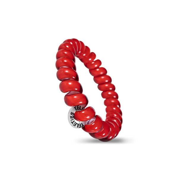 TELETIES - Spiral Hair Coils | Large | Scarlet Red Hair Ties