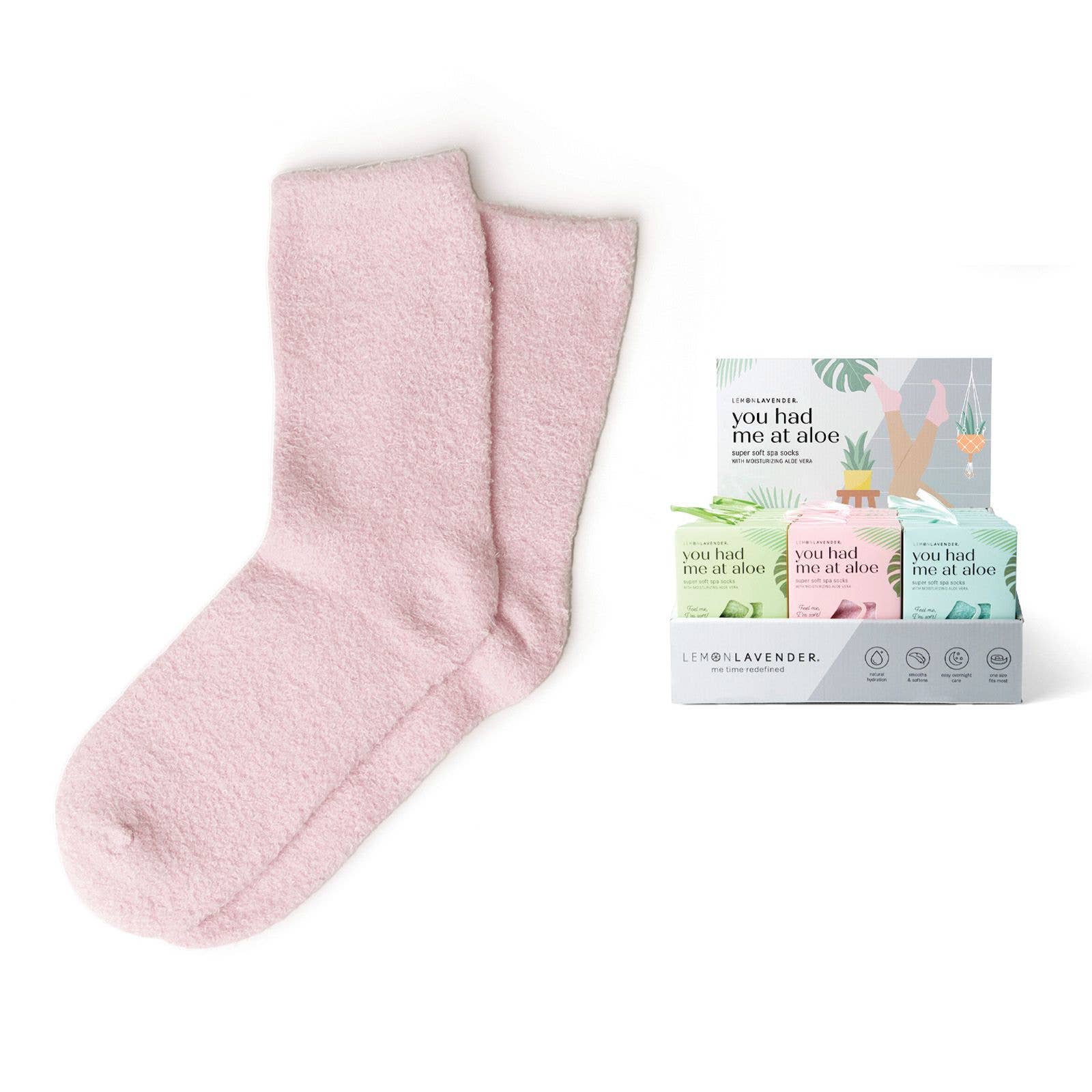 DM Merchandising - Lemon Lavender You Had Me At Aloe Super Soft Spa Socks