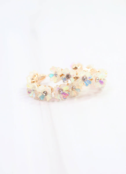Caroline Hill - Ashleigh Flower Hoop Earring Opal: Default