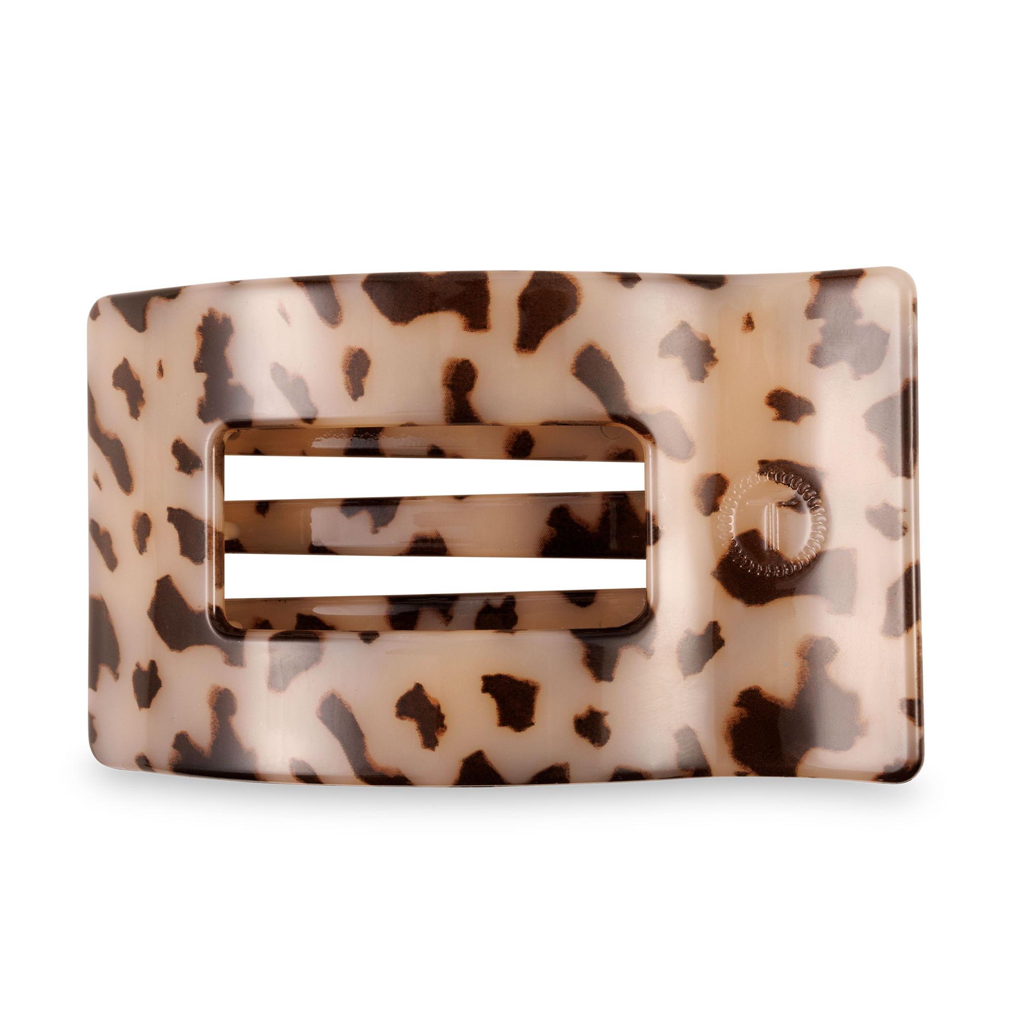 TELETIES - Flat Rectangle Hair Clip | Large | Blonde Tortoise