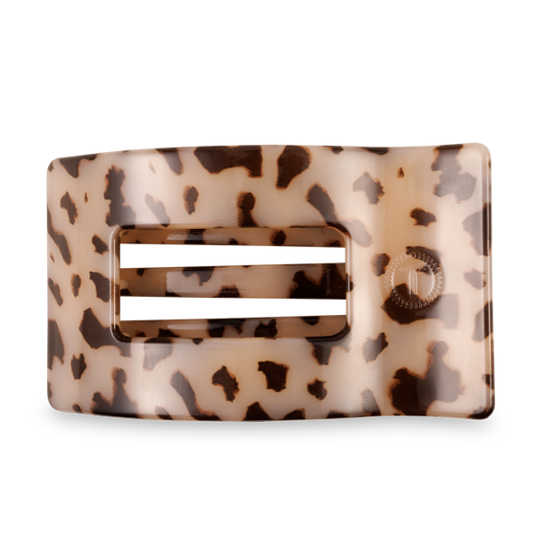 TELETIES - Flat Rectangle Hair Clip | Large | Blonde Tortoise