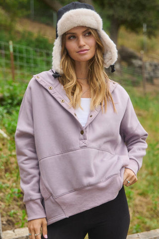 Oddi - Washed High Neck Sweatshirt: Washed Lavender / S