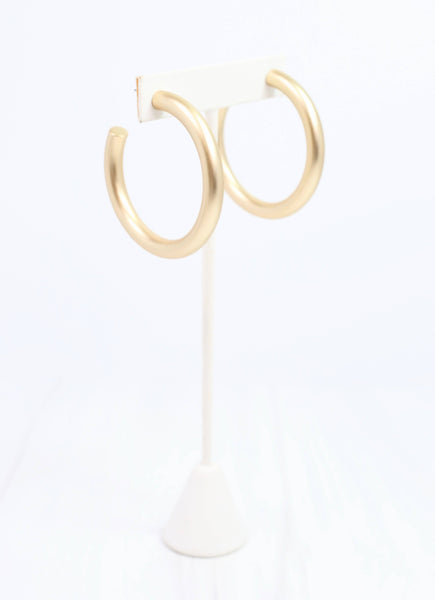 Caroline Hill - Perrineau Hoop Earring Matte Gold: Default