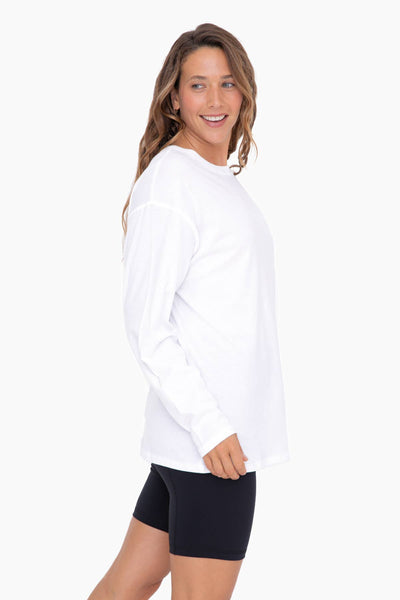 Mono B - Organic Cotton Long Sleeve Boyfriend Tee: BLACK / S:M:L (2:2:2)