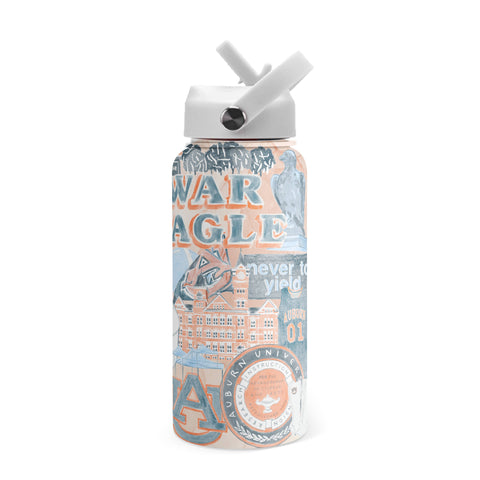 Gracefully Made Art - Auburn University 32 oz Insulated Water Bottle