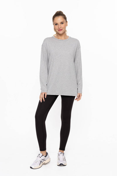 Mono B - Organic Cotton Long Sleeve Boyfriend Tee: WHITE / S:M:L (2:2:2)