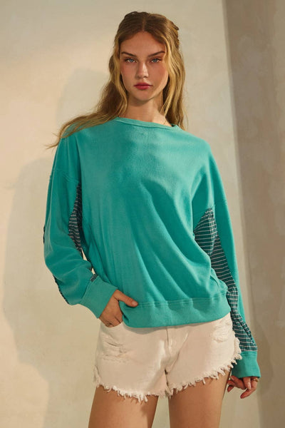 Oddi - Polar Fleece Crewneck Sweatshirt: Aqua Blue / M