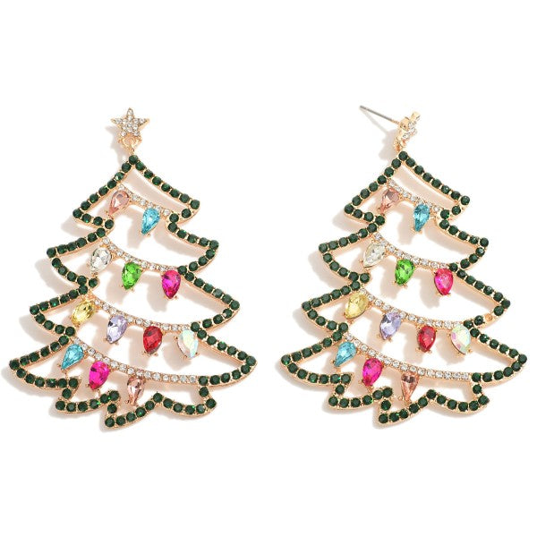 Rhinestone Christmas Earrings