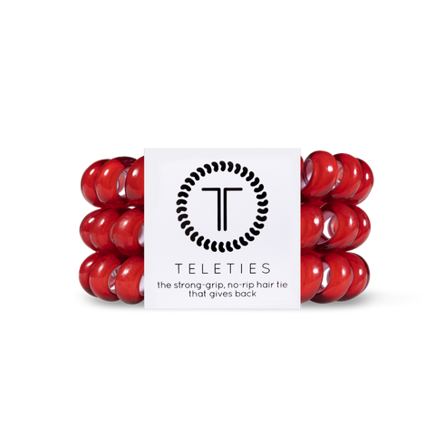 TELETIES - Spiral Hair Coils | Large | Scarlet Red Hair Ties