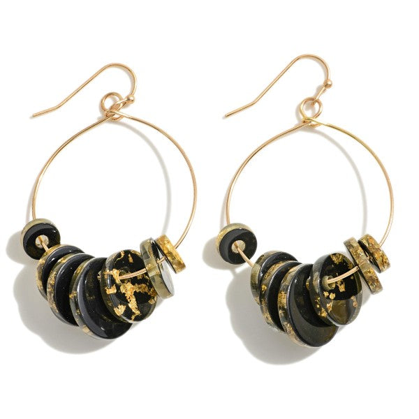 Gold Resin Circular Earrings