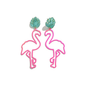 Metal Flamingo Earrings