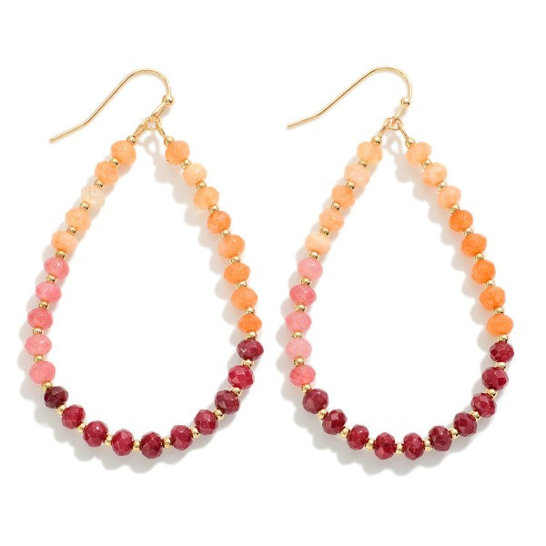 Multi Beaded Teardrop Earrings