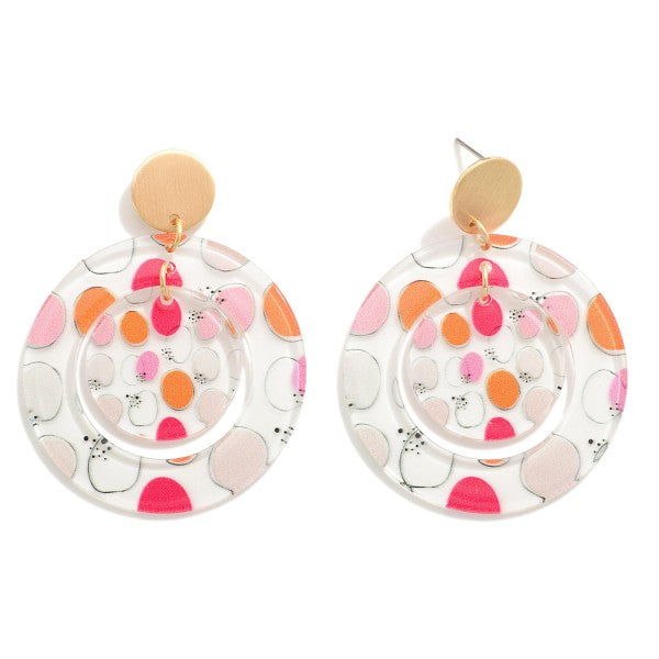 Circular Polka Dot Resin Earrings