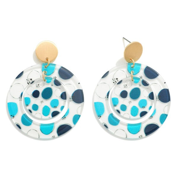 Circular Polka Dot Resin Earrings