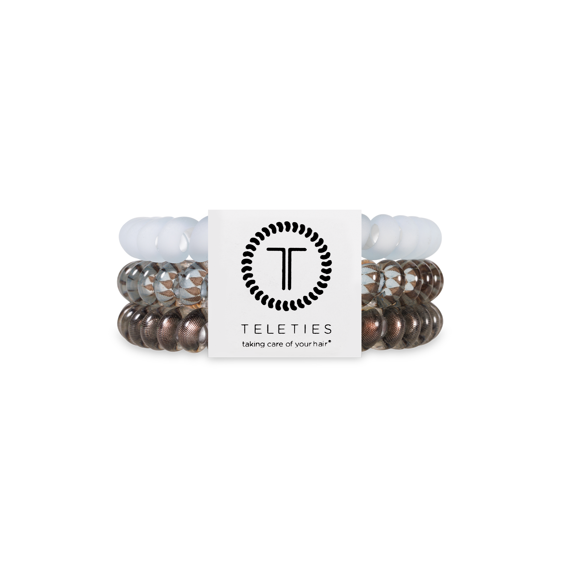 TELETIES - Spiral Hair Coils | Small | Truly Taupe Hair Ties