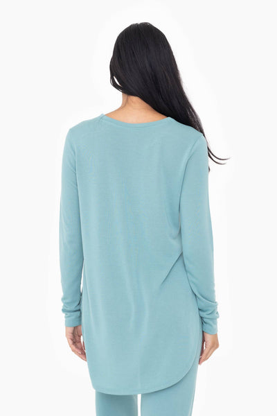 Mono B - Long Sleeve Flow Top with Side Slit: PINK / S:M:L (2:2:2)