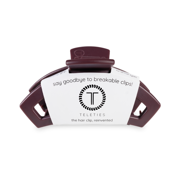 TELETIES - Open Hair Clip | Med. |  Burgundy Bliss