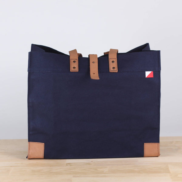 ShoreBags - Carmel Heavy Canvas Tote Bag with Leather Trim: Natural