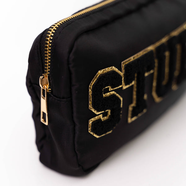 Natalia - Preppy Nylon Chenille Letter Travel Makeup Pouch - STUFF