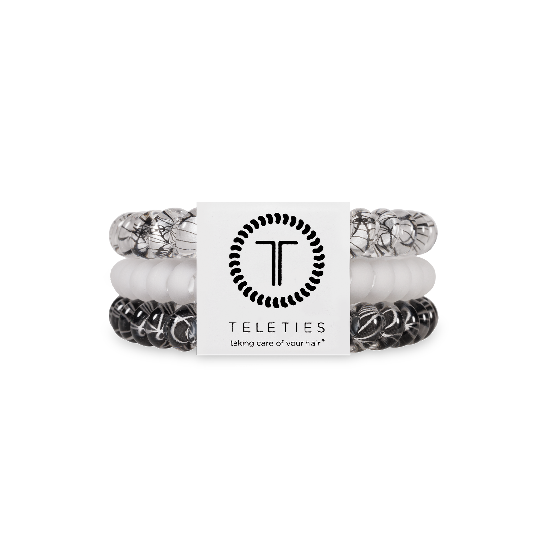 TELETIES - Spiral Hair Coils | Small | Webbed Hair Ties