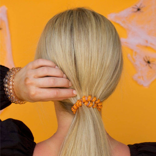 TELETIES - Spiral Hair Coils | Large | Spooky Sparkles Hair Ties