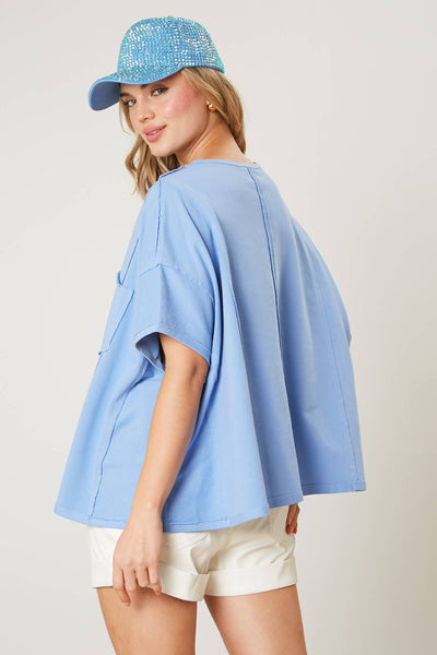 Fantastic Fawn - French Terry Loose Fit Top - Preorders: BLUE / S