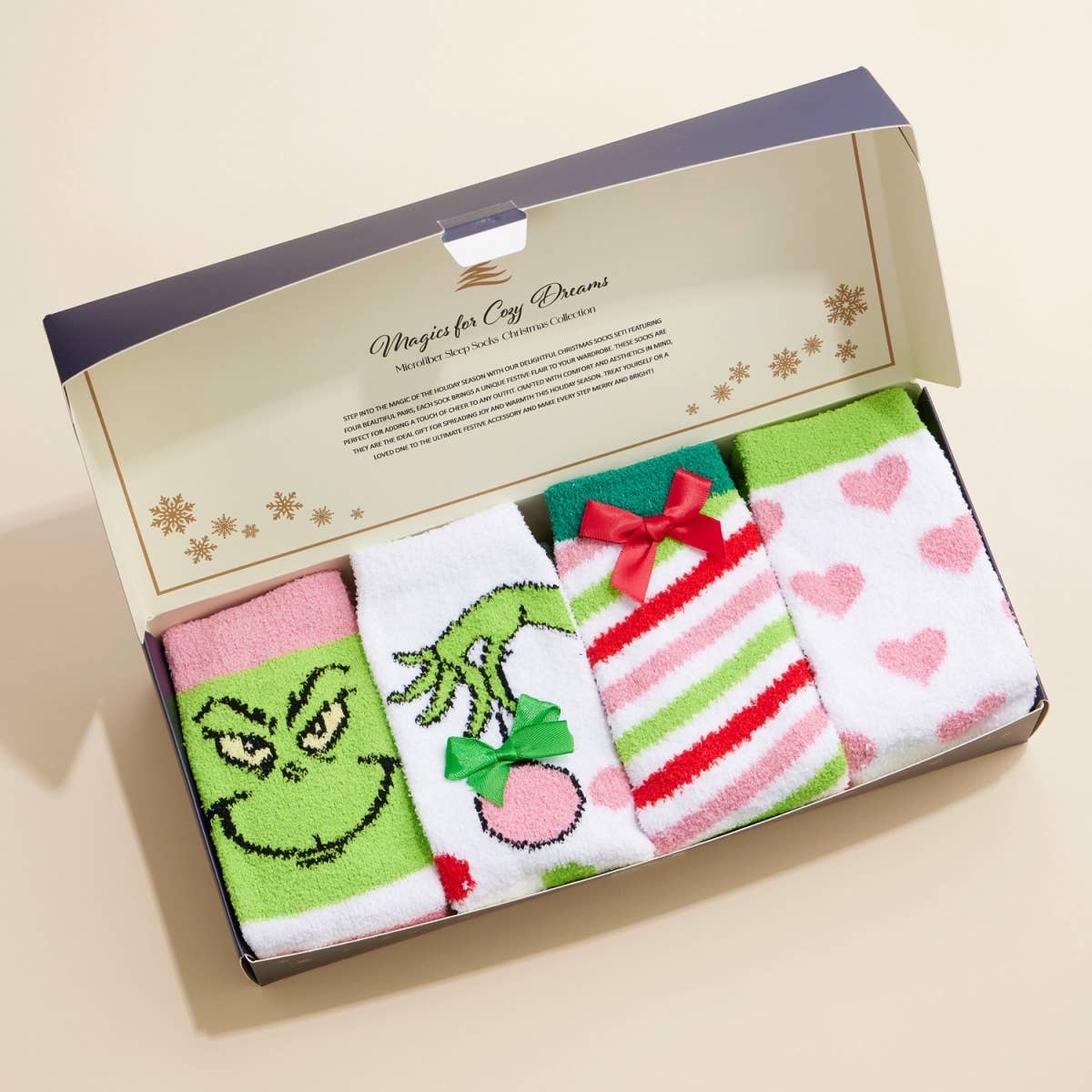Lilla Haven - Christmas Fuzzy Socks Assorted Pack of 4: Assorted / One / 4DS98003
