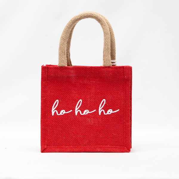 The Royal Standard - HoHoHo Petite Gift Tote   Red/White  7x7x5