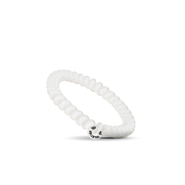 TELETIES - Spiral Hair Coils | Small | Coconut White Hair Ties: Small