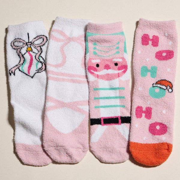 Lilla Haven - Holiday Cozy Socks Gift Set in Festive Designs: ASST / ONE