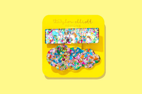 Taylor Elliott Designs - *ON SALE* Claw Hair Clips - Med - Colorful Confetti - 2 Pcs