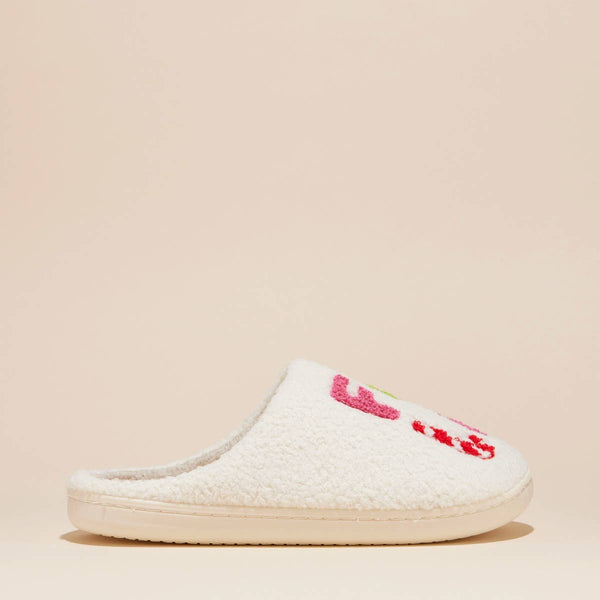 Lilla Haven - ‘FALALALA’ Tree Fuzzy Home Slippers: Pink / Large / 4DL98012