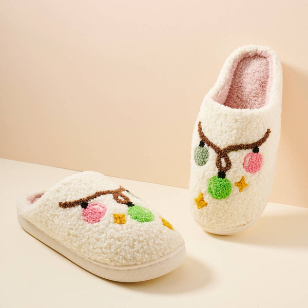 Lilla Haven - Christmas Lightbulbs Home Slippers: Multi / Medium / 4DL98005