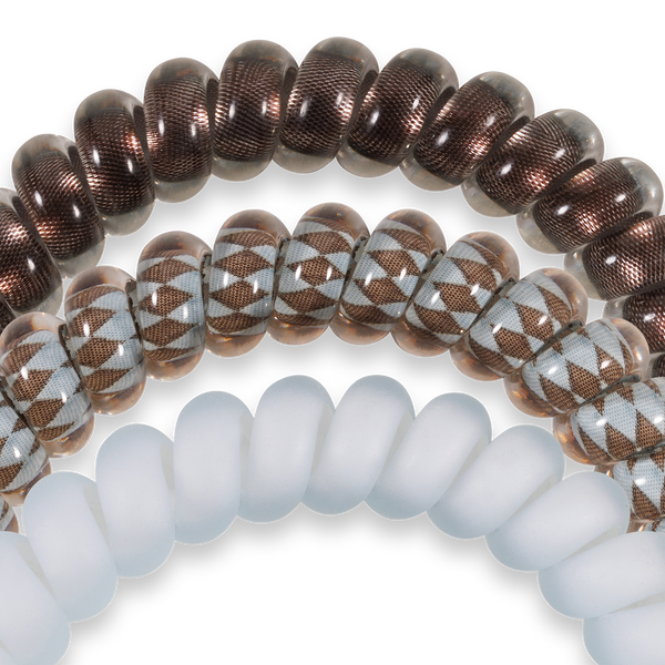 TELETIES - Spiral Hair Coils | Small | Truly Taupe Hair Ties