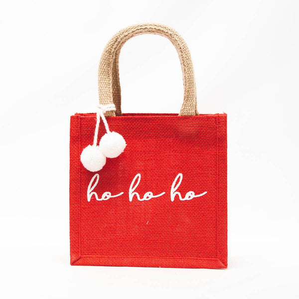 The Royal Standard - HoHoHo Petite Gift Tote   Red/White  7x7x5